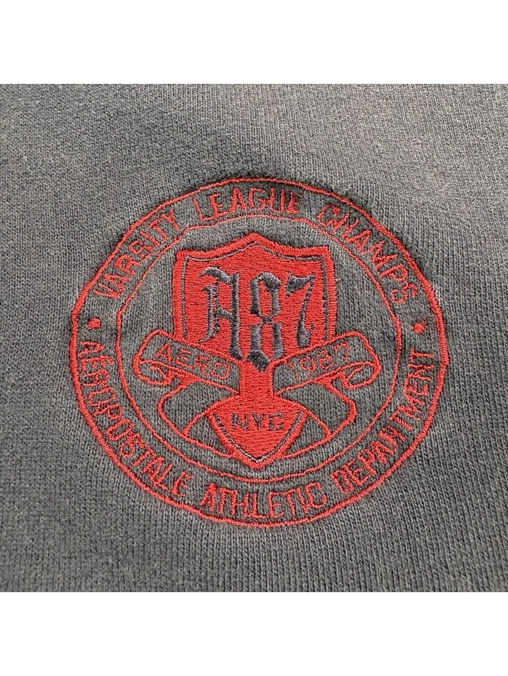 Vintage Aeropostale Zip Up Hoodie Size Large Navy Blue Faded